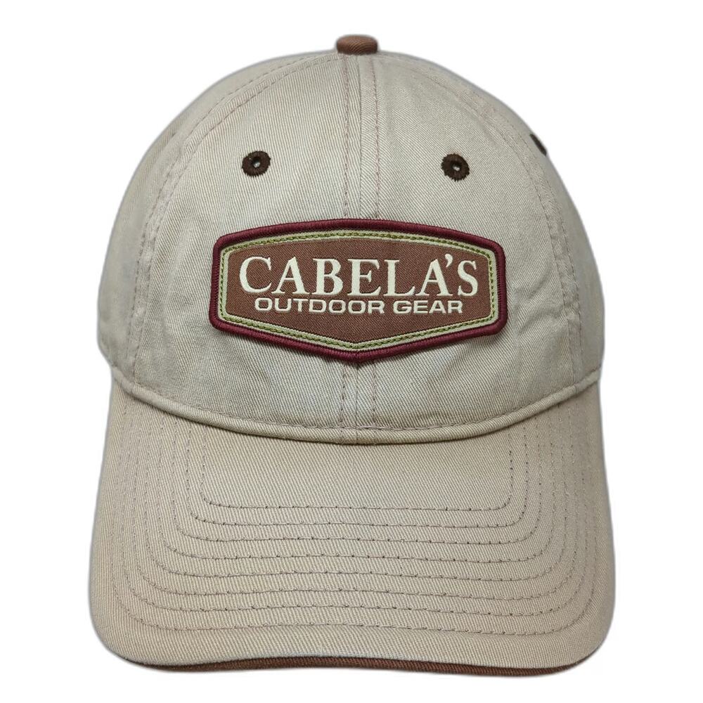 Cabela's Baseball Cap Beige Brown One Size 1961 Outdoor Gear Slideback Logo Hat